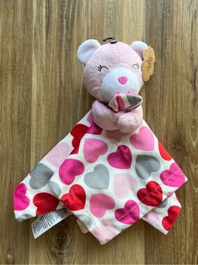 Baby Essentials - Pink Heart Bear Lovey Plush Security Blanket 🩷❤️ New with Tags